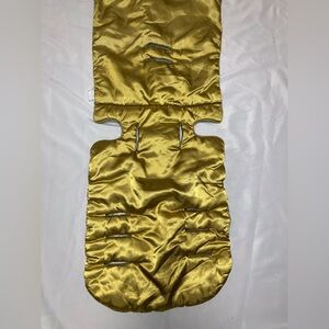 McLaren reversible stroller seat cover gold satin and black fleece